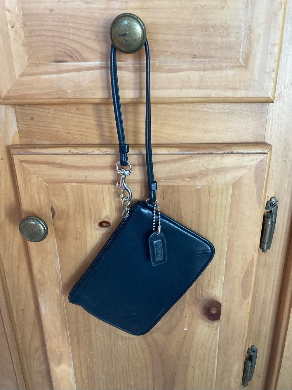 Coach Navy Leather Wristlet Crossbody - Picture 3 of 5